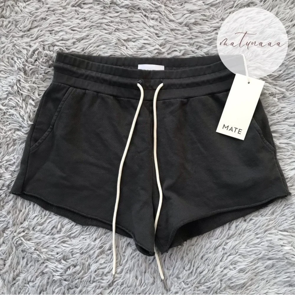Mate the Label Organic Terry Lounge Short in Charcoal XS - Picture 1 of 3